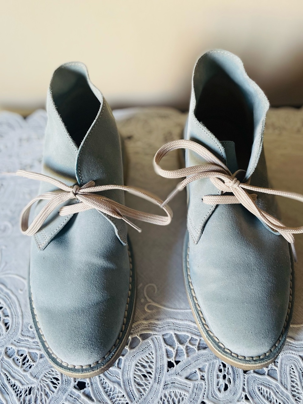 “Melluso” Light Blue Suede Booties Size: 8